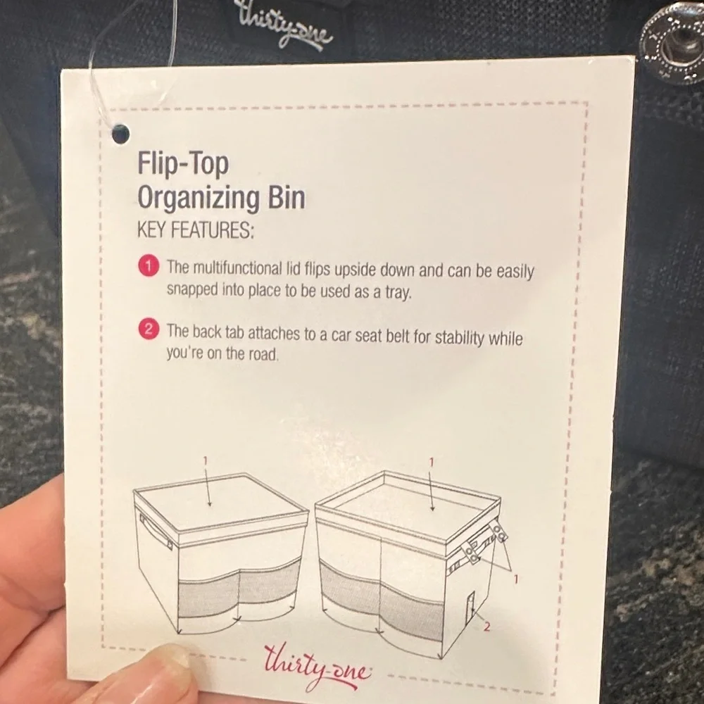 Thirty-One Flip-Top Organizing Bin - Black